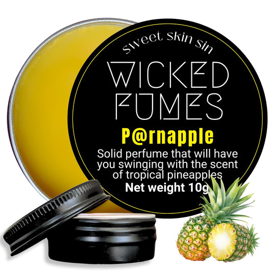 picture of pineapple scented solid perfume by wicked fumes on white background